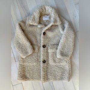 Zara girls double sided faux shearling jacket coat